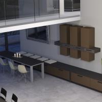 Modernes Ess - oder Speisezimmer mit Vier - Fuß - Stühlen Wohnküche